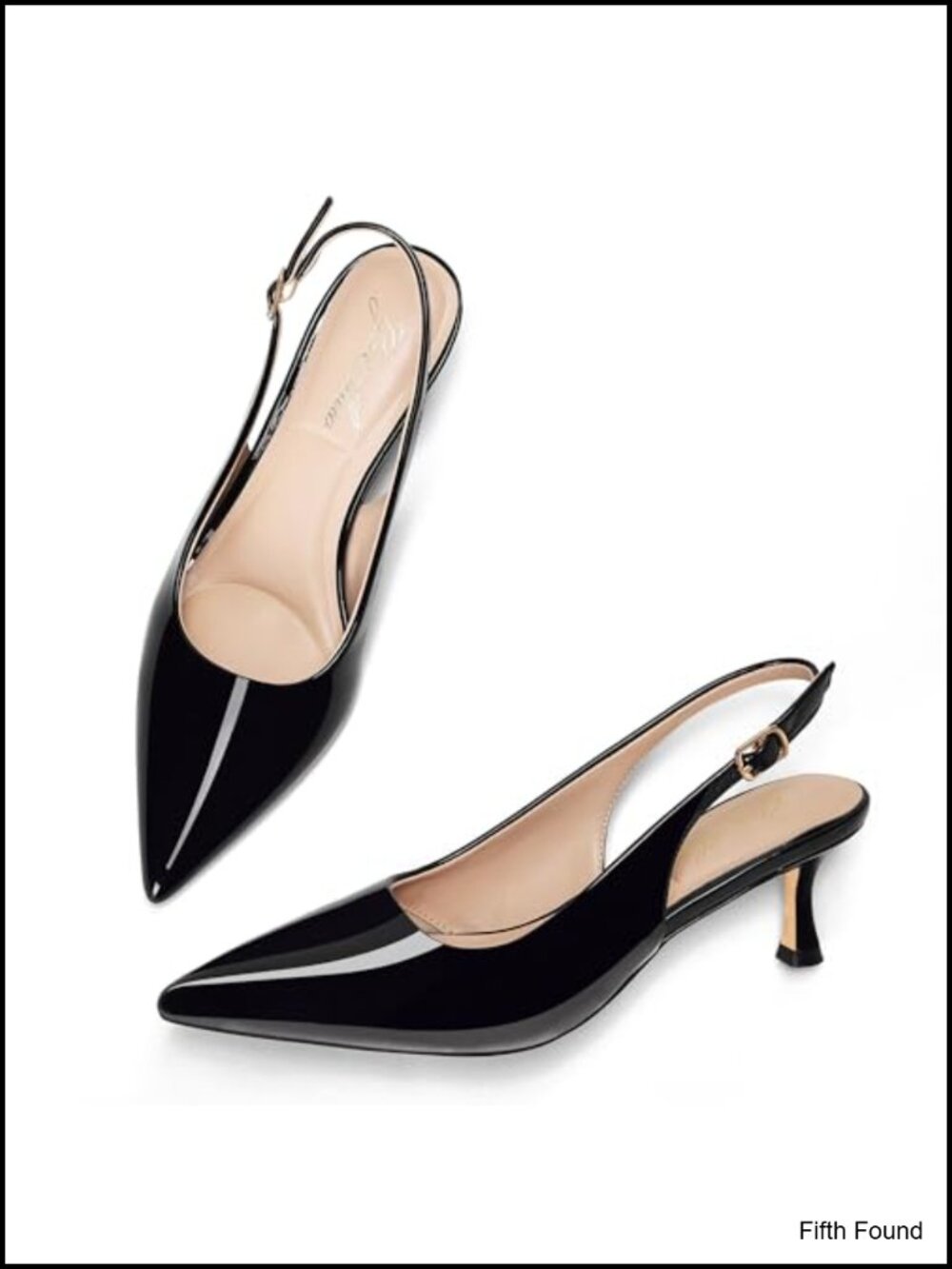 Kitten Heel Slingback Pointed Toe Pumps Women 2 Inch Dressy Comfortable Shoes